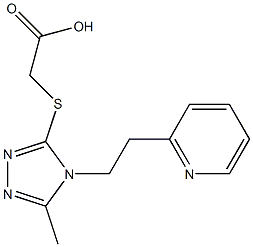 2-({5-methyl-4-[2-(pyridin-2-yl)ethyl]-4H-1,2,4-triazol-3-yl}sulfanyl)acetic acid Struktur