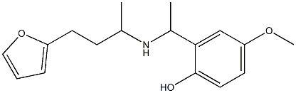 2-(1-{[4-(furan-2-yl)butan-2-yl]amino}ethyl)-4-methoxyphenol Struktur