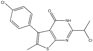 2-(1-chloroethyl)-5-(4-chlorophenyl)-6-methyl-3H,4H-thieno[2,3-d]pyrimidin-4-one Struktur