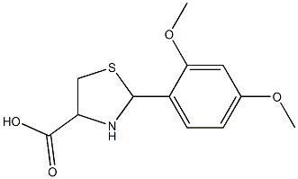 2-(2,4-dimethoxyphenyl)-1,3-thiazolidine-4-carboxylic acid Struktur