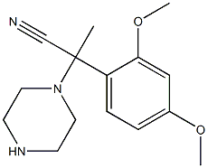 2-(2,4-dimethoxyphenyl)-2-(piperazin-1-yl)propanenitrile Struktur