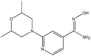 2-(2,6-dimethylmorpholin-4-yl)-N'-hydroxypyridine-4-carboximidamide Struktur