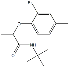 2-(2-bromo-4-methylphenoxy)-N-tert-butylpropanamide Struktur