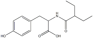 2-(2-ethylbutanamido)-3-(4-hydroxyphenyl)propanoic acid Struktur