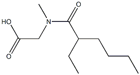 2-(2-ethyl-N-methylhexanamido)acetic acid Struktur