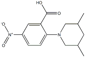 2-(3,5-dimethylpiperidin-1-yl)-5-nitrobenzoic acid Struktur