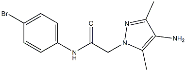 2-(4-amino-3,5-dimethyl-1H-pyrazol-1-yl)-N-(4-bromophenyl)acetamide Struktur