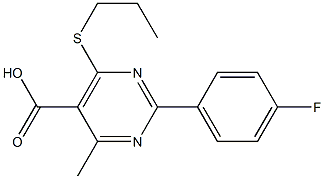 2-(4-fluorophenyl)-4-methyl-6-(propylthio)pyrimidine-5-carboxylic acid Struktur