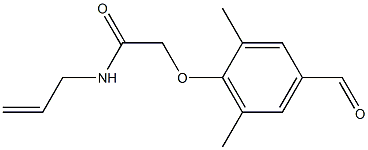 2-(4-formyl-2,6-dimethylphenoxy)-N-(prop-2-en-1-yl)acetamide Struktur