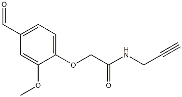 2-(4-formyl-2-methoxyphenoxy)-N-prop-2-ynylacetamide Struktur