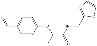 2-(4-formylphenoxy)-N-(furan-2-ylmethyl)propanamide Struktur