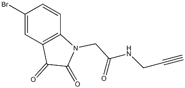 2-(5-bromo-2,3-dioxo-2,3-dihydro-1H-indol-1-yl)-N-(prop-2-yn-1-yl)acetamide Struktur