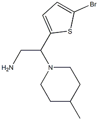 2-(5-bromothiophen-2-yl)-2-(4-methylpiperidin-1-yl)ethan-1-amine Struktur