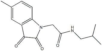 2-(5-methyl-2,3-dioxo-2,3-dihydro-1H-indol-1-yl)-N-(2-methylpropyl)acetamide Struktur