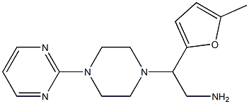 2-(5-methylfuran-2-yl)-2-[4-(pyrimidin-2-yl)piperazin-1-yl]ethan-1-amine Struktur