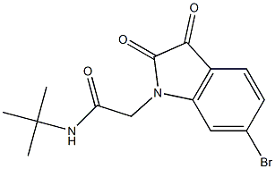 2-(6-bromo-2,3-dioxo-2,3-dihydro-1H-indol-1-yl)-N-tert-butylacetamide Struktur