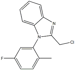 2-(chloromethyl)-1-(5-fluoro-2-methylphenyl)-1H-1,3-benzodiazole Struktur