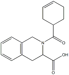 2-(cyclohex-3-en-1-ylcarbonyl)-1,2,3,4-tetrahydroisoquinoline-3-carboxylic acid Struktur