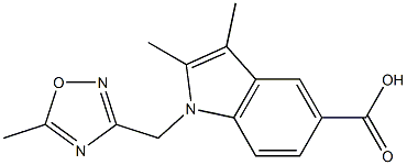 2,3-dimethyl-1-[(5-methyl-1,2,4-oxadiazol-3-yl)methyl]-1H-indole-5-carboxylic acid Struktur