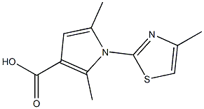 2,5-dimethyl-1-(4-methyl-1,3-thiazol-2-yl)-1H-pyrrole-3-carboxylic acid Struktur