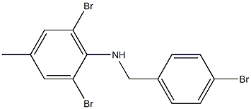 2,6-dibromo-N-[(4-bromophenyl)methyl]-4-methylaniline Struktur