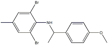 2,6-dibromo-N-[1-(4-methoxyphenyl)ethyl]-4-methylaniline Struktur