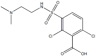 2,6-dichloro-3-{[2-(dimethylamino)ethyl]sulfamoyl}benzoic acid Struktur