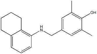 2,6-dimethyl-4-[(5,6,7,8-tetrahydronaphthalen-1-ylamino)methyl]phenol Struktur