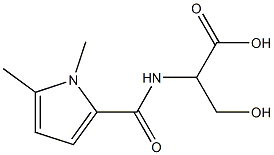 2-[(1,5-dimethyl-1H-pyrrol-2-yl)formamido]-3-hydroxypropanoic acid Struktur