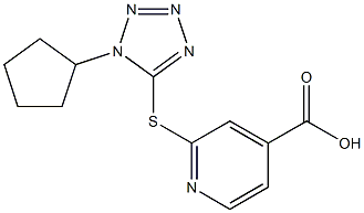 2-[(1-cyclopentyl-1H-1,2,3,4-tetrazol-5-yl)sulfanyl]pyridine-4-carboxylic acid Struktur