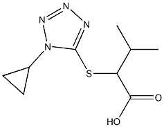 2-[(1-cyclopropyl-1H-1,2,3,4-tetrazol-5-yl)sulfanyl]-3-methylbutanoic acid Struktur