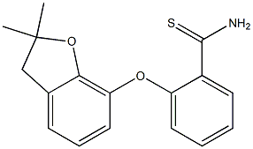 2-[(2,2-dimethyl-2,3-dihydro-1-benzofuran-7-yl)oxy]benzene-1-carbothioamide Struktur