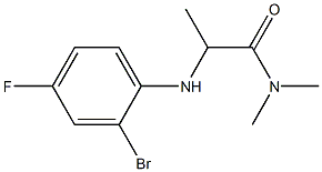 2-[(2-bromo-4-fluorophenyl)amino]-N,N-dimethylpropanamide Struktur