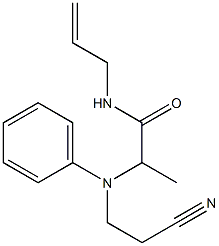 2-[(2-cyanoethyl)(phenyl)amino]-N-(prop-2-en-1-yl)propanamide Struktur