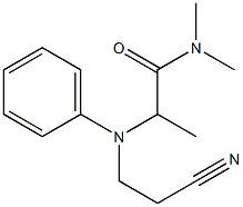 2-[(2-cyanoethyl)(phenyl)amino]-N,N-dimethylpropanamide Struktur