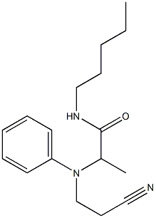 2-[(2-cyanoethyl)(phenyl)amino]-N-pentylpropanamide Struktur