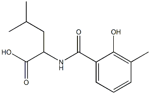 2-[(2-hydroxy-3-methylphenyl)formamido]-4-methylpentanoic acid Struktur