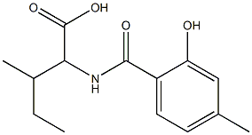 2-[(2-hydroxy-4-methylphenyl)formamido]-3-methylpentanoic acid Struktur