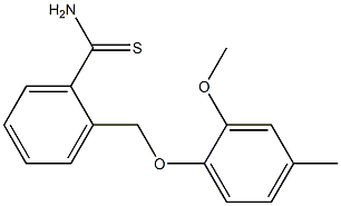 2-[(2-methoxy-4-methylphenoxy)methyl]benzenecarbothioamide Struktur