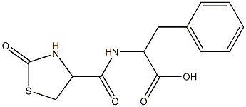 2-[(2-oxo-1,3-thiazolidin-4-yl)formamido]-3-phenylpropanoic acid Struktur