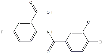 2-[(3,4-dichlorobenzene)amido]-5-fluorobenzoic acid Struktur