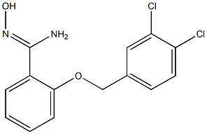 2-[(3,4-dichlorophenyl)methoxy]-N'-hydroxybenzene-1-carboximidamide Struktur