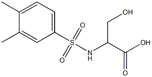 2-[(3,4-dimethylbenzene)sulfonamido]-3-hydroxypropanoic acid Struktur