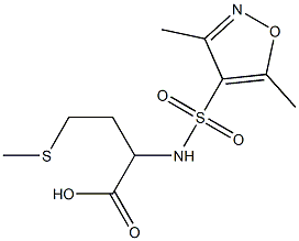 2-[(3,5-dimethyl-1,2-oxazole-4-)sulfonamido]-4-(methylsulfanyl)butanoic acid Struktur