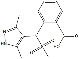 2-[(3,5-dimethyl-1H-pyrazole-4-)(methyl)sulfonamido]benzoic acid Struktur