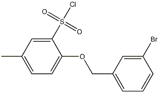 2-[(3-bromophenyl)methoxy]-5-methylbenzene-1-sulfonyl chloride Struktur