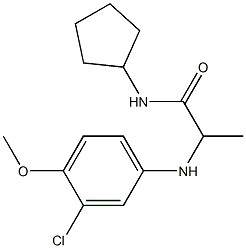 2-[(3-chloro-4-methoxyphenyl)amino]-N-cyclopentylpropanamide Struktur