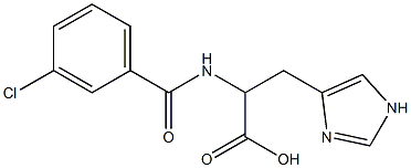 2-[(3-chlorobenzoyl)amino]-3-(1H-imidazol-4-yl)propanoic acid Struktur