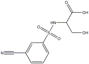 2-[(3-cyanobenzene)sulfonamido]-3-hydroxypropanoic acid Struktur