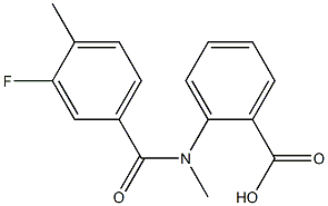 2-[(3-fluoro-4-methylbenzoyl)(methyl)amino]benzoic acid Struktur